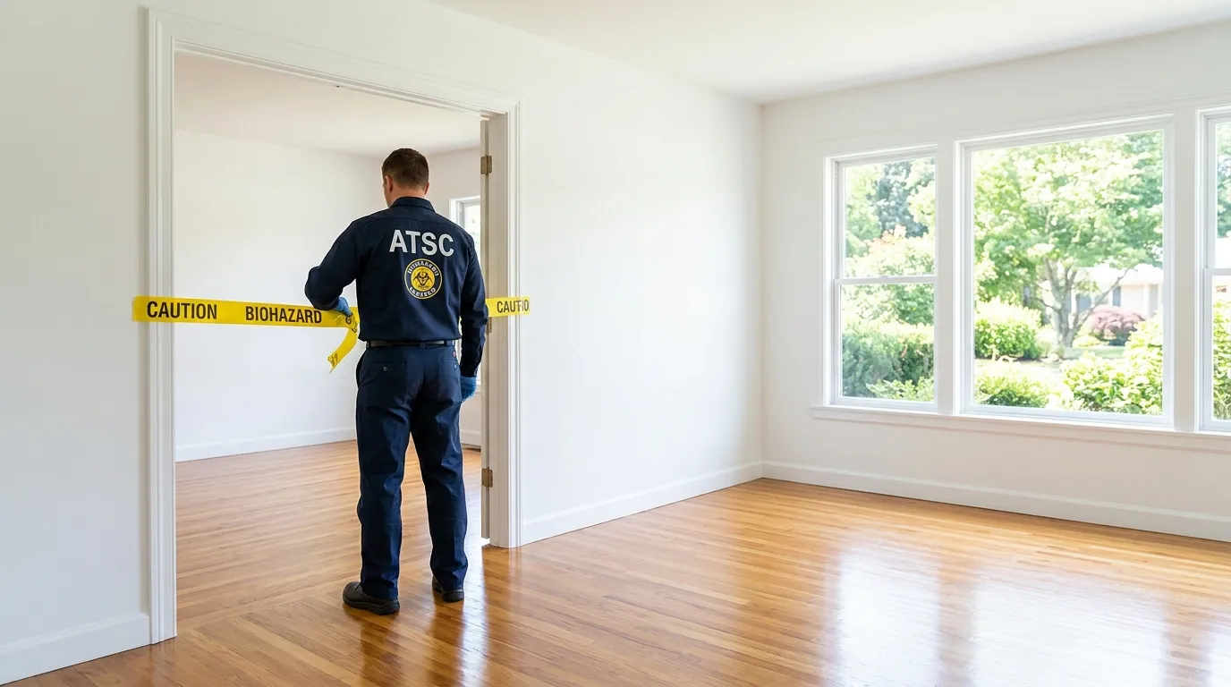 Certified biohazard cleanup crew performing Trauma Scene Cleanup in Mentor